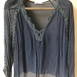 CLASS Sheer Crochet Blouse